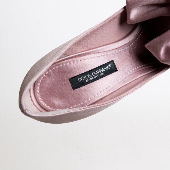 Dolce & Gabbana Crystal Embellished Satin Pumps High Heels Liliac Decollete - Picture 12 of 15